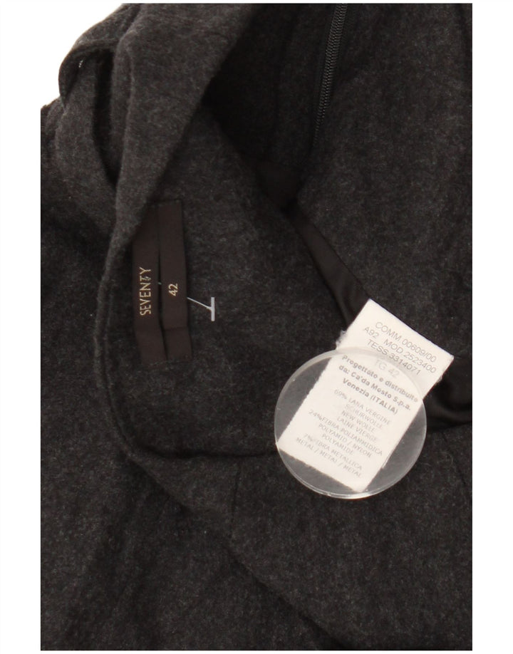 Gonna a trapezio da donna Seventy IT 42 Media W28 Lana vergine screziata grigia