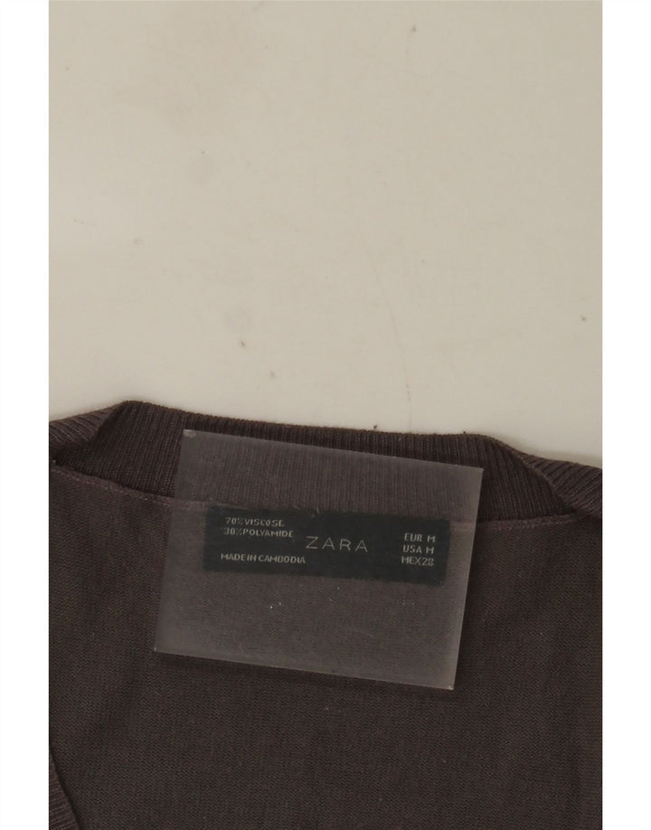 Canotta canotta da donna Zara UK 12 Viscosa grigio medio