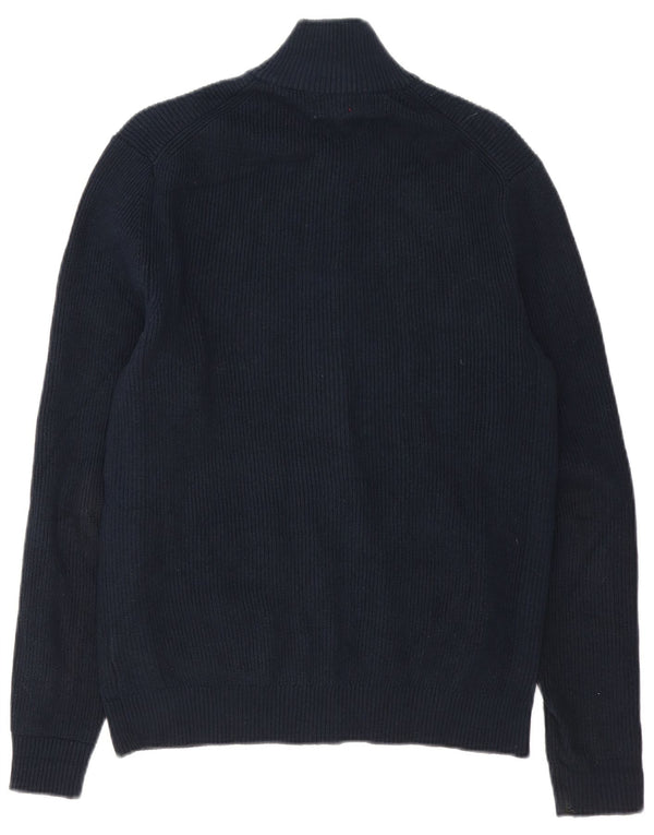 Maglione cardigan da uomo Marks & Spencer piccolo in cotone blu navy