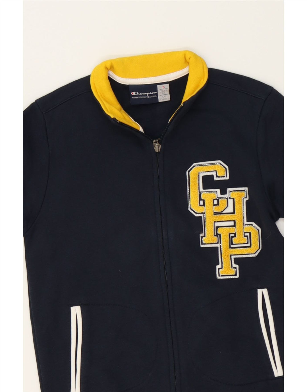 CHAMPION Boys Graphic Tracksuit Top Jacket 7-8 Years Small Navy Blue Vintage Champion and Second-Hand Champion from Messina Hembry 