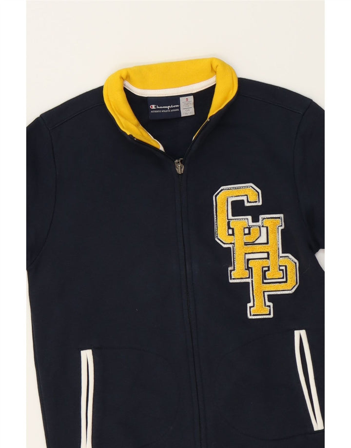 CHAMPION Boys Graphic Tracksuit Top Jacket 7-8 Years Small Navy Blue Vintage Champion and Second-Hand Champion from Messina Hembry 