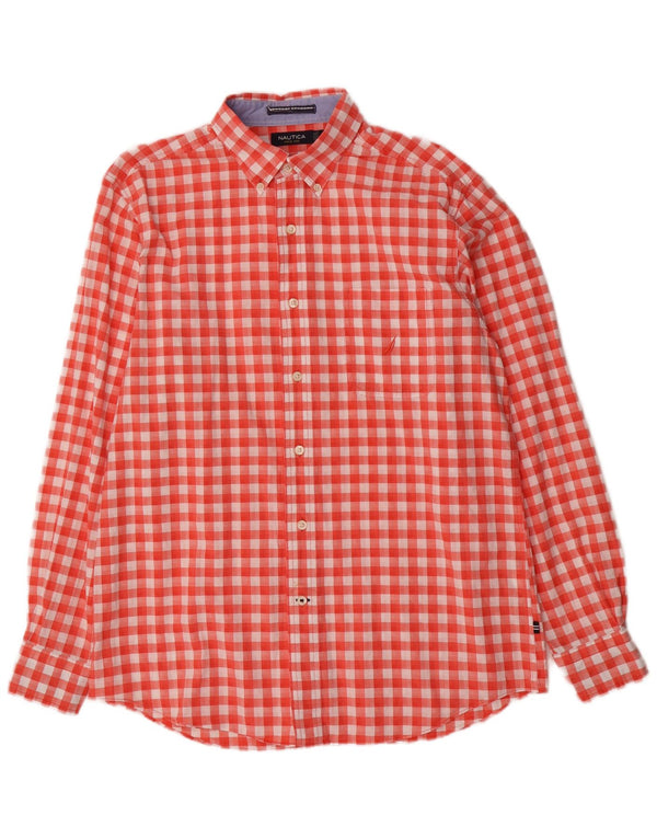 Camicia da uomo Nautica in cotone a quadretti rosso medio
