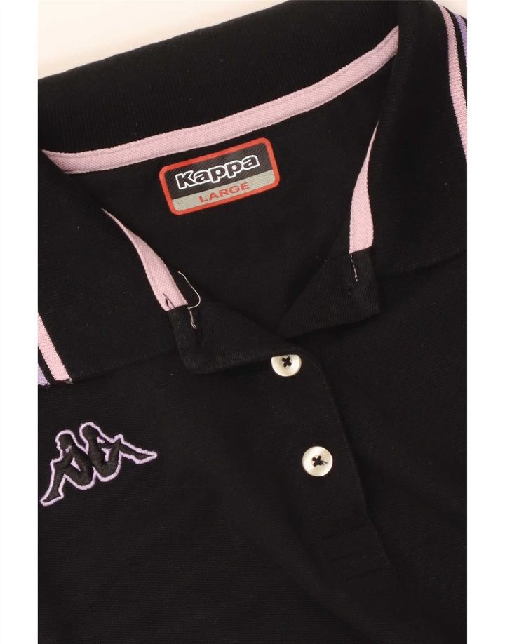 Polo Kappa da donna UK 14 Large Black Colourblock