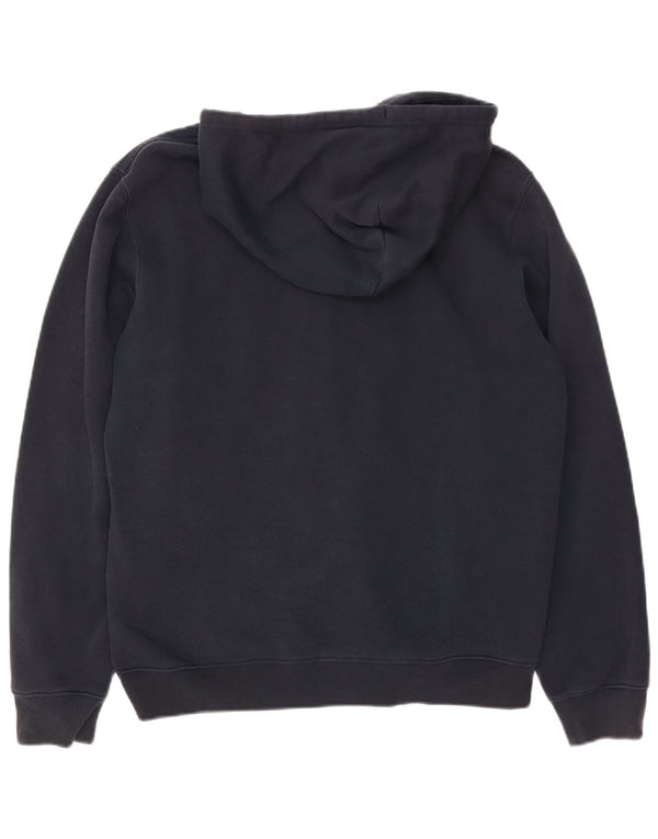 Maglione con cappuccio e zip grafica da uomo Champion, grande, in cotone blu navy