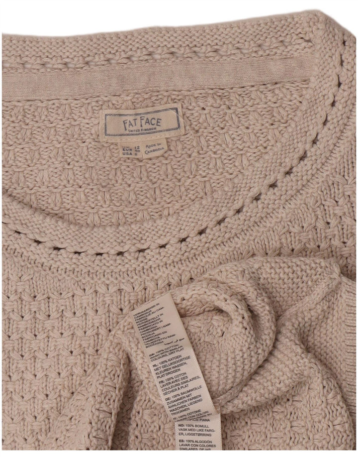 Maglione maglione con scollo a barca da donna Fat Face UK 12 Cotone grigio medio