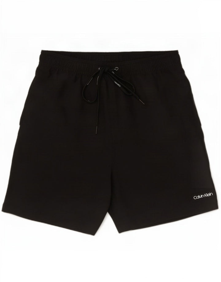Pantaloncini da bagno da uomo Calvin Klein medio nero in poliestere