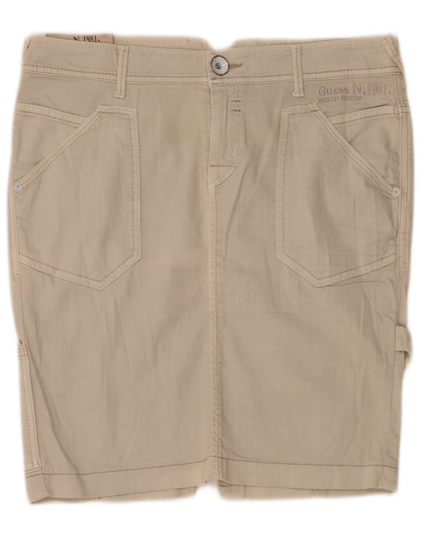 Gonna cargo in denim da donna Guess W28 in cotone beige medio