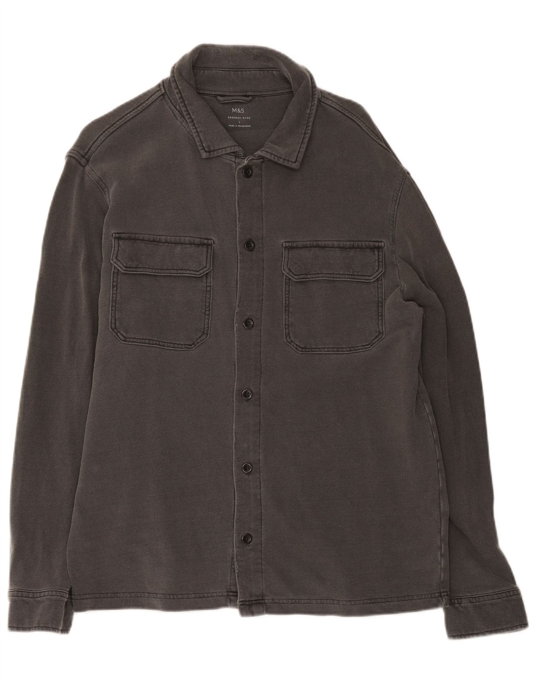 Camicia da uomo Marks & Spencer grande in cotone grigio
