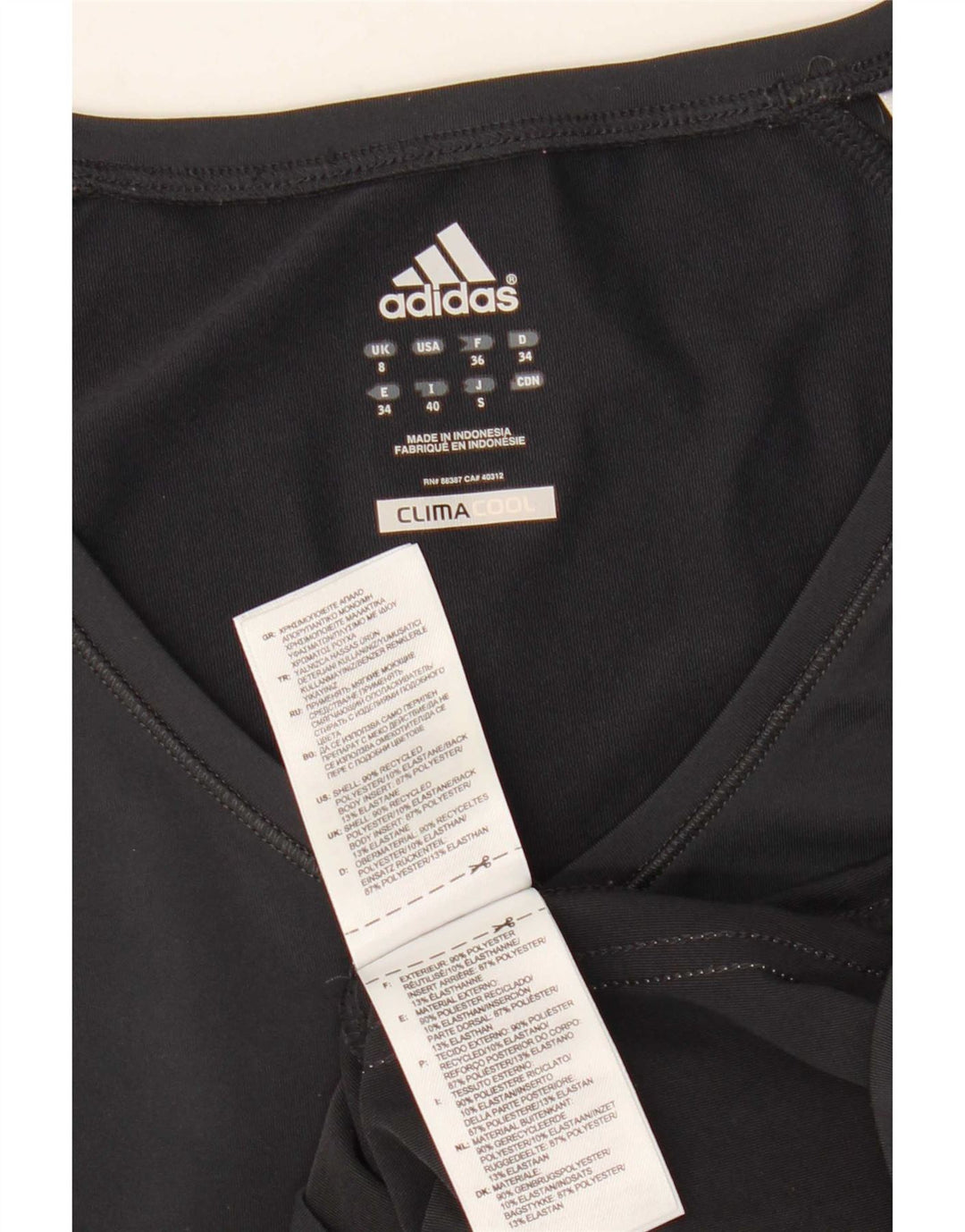 Maglietta Adidas Climacool da donna Top UK 8 Small Poliestere grigio