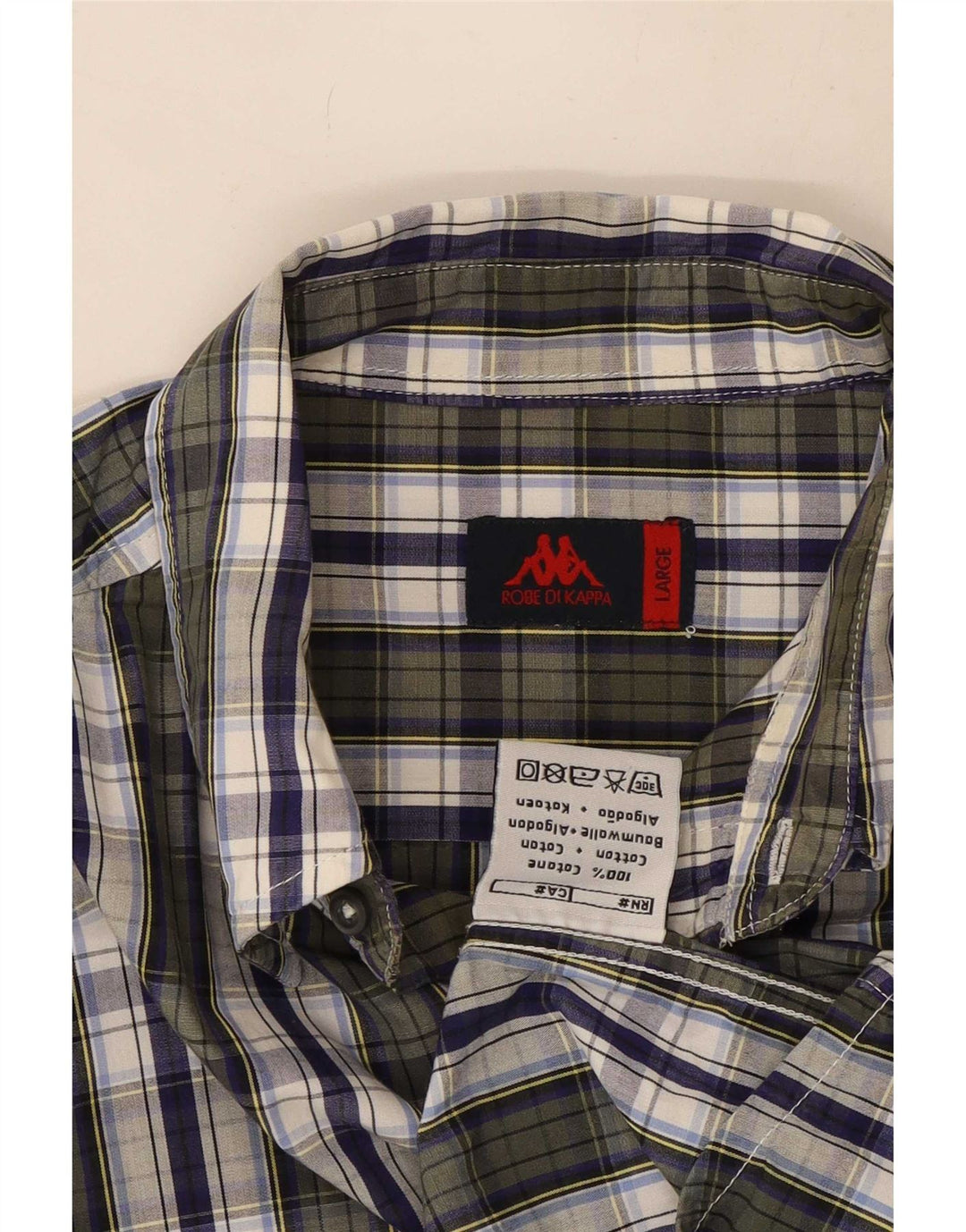 Camicia Kappa Uomo A Quadri Grandi Verdi In Cotone