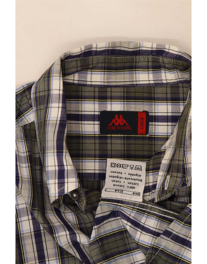 Camicia Kappa Uomo A Quadri Grandi Verdi In Cotone