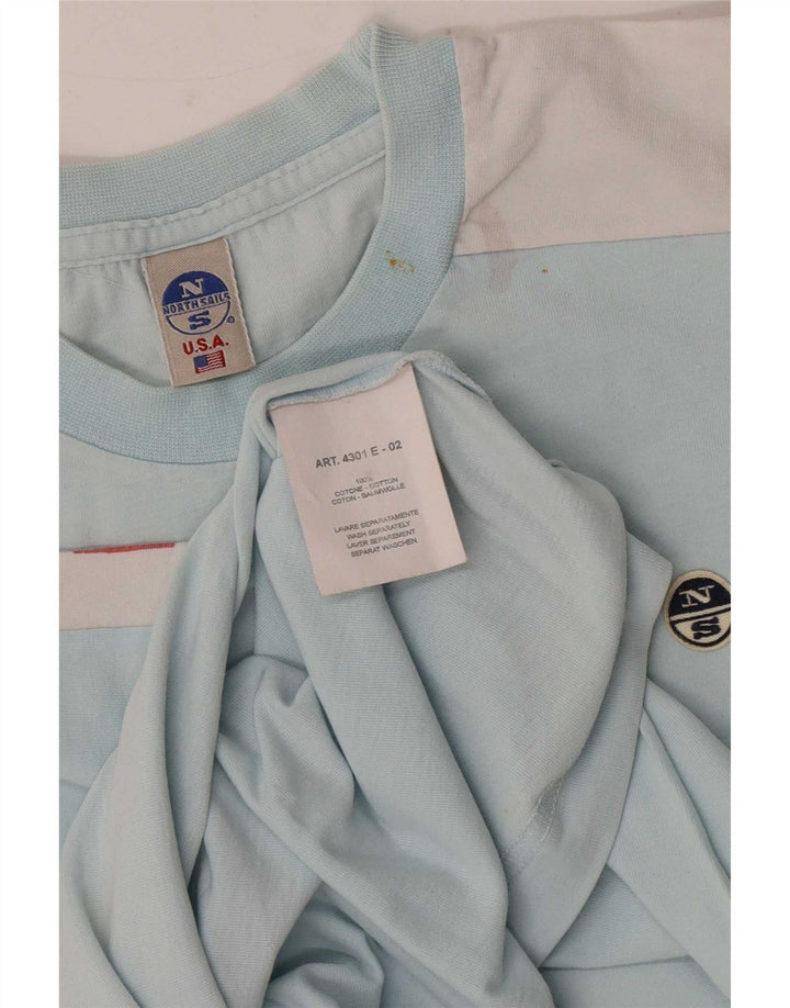 T-shirt grafica da uomo North Sails Top in cotone color block blu medio