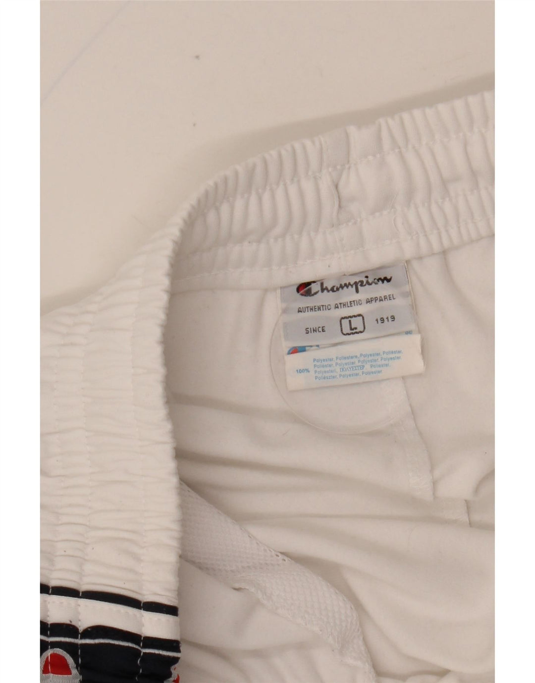 CHAMPION Pantaloni da tuta con grafica da uomo Large White Colourblock