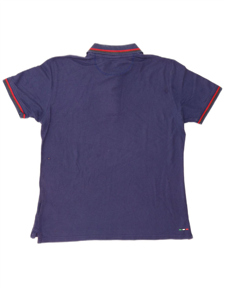 Polo da uomo Fila Large in cotone blu navy