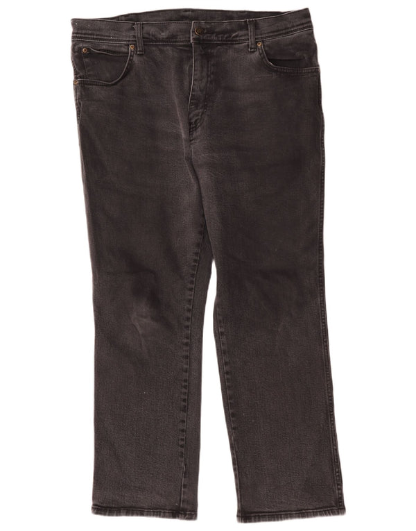 Jeans dritti da uomo Wrangler vestibilità regolare W38 L30 cotone nero