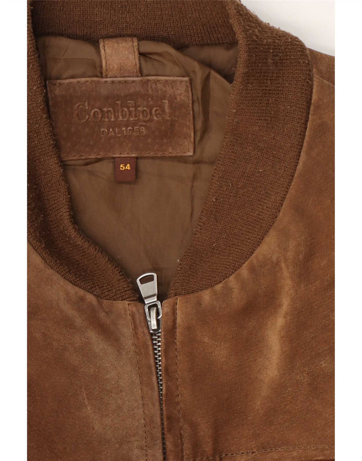Bomber Uomo In Pelle Scamosciata Conbipel IT 54 XL Marrone