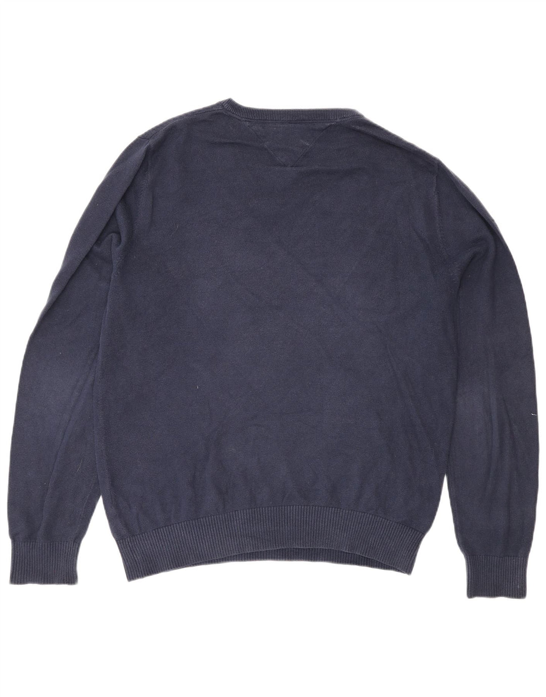 Maglione maglione con scollo a V da uomo Tommy Hilfiger cotone medio blu navy