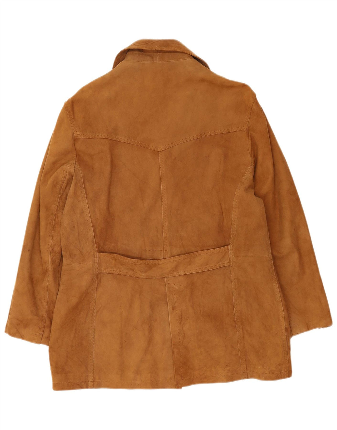 Giacca vintage in pelle scamosciata da donna IT 44 in pelle marrone medio