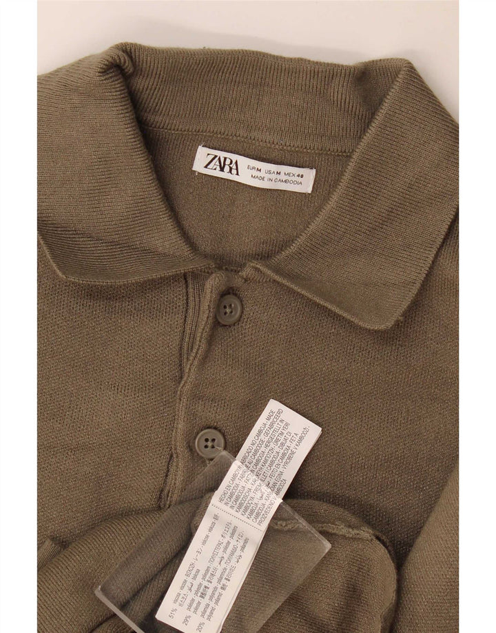 Maglione Zara da uomo con collo alto in viscosa media kaki