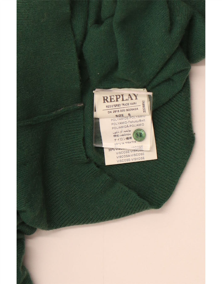 REPLAY Maglione cardigan da donna UK 10 Small Verde Poliammide