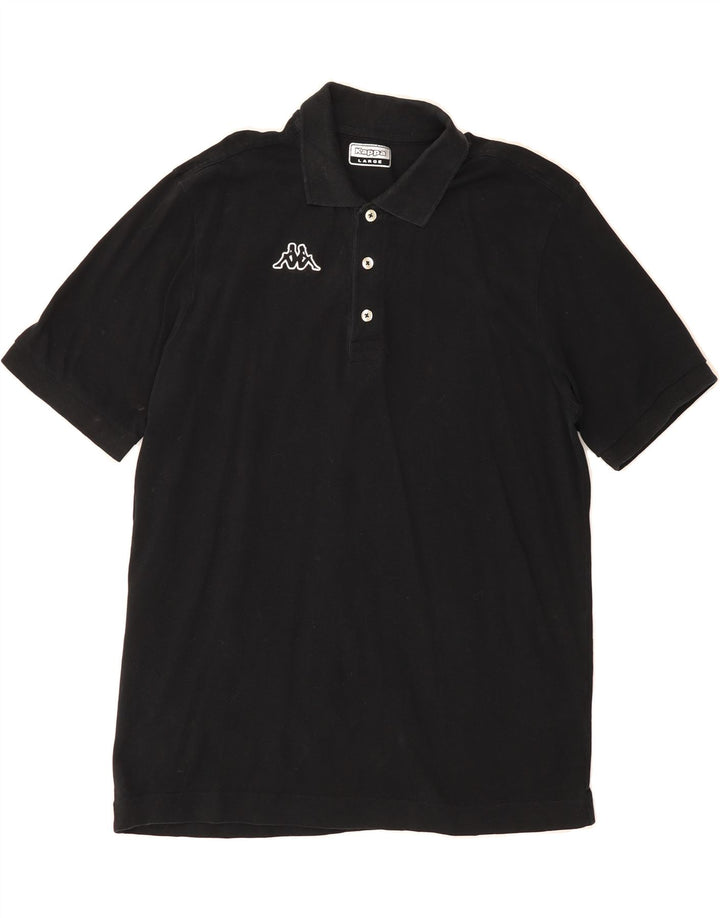 KAPPA Mens Polo Shirt Large Black Cotton Vintage Kappa and Second-Hand Kappa from Messina Hembry 
