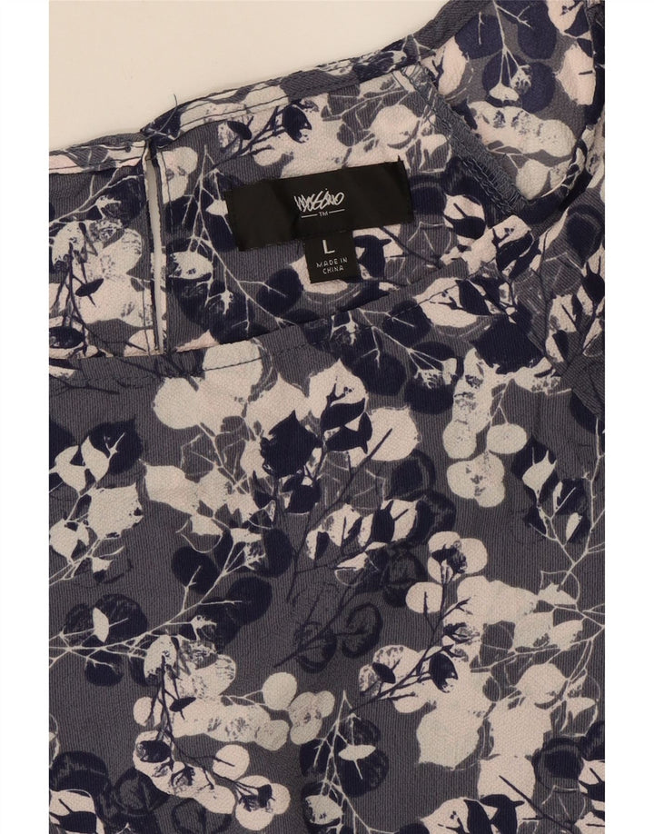 MOSSIMO Womens Shift Dress UK 16 Large Navy Blue Floral Polyester Vintage Mossimo and Second-Hand Mossimo from Messina Hembry 