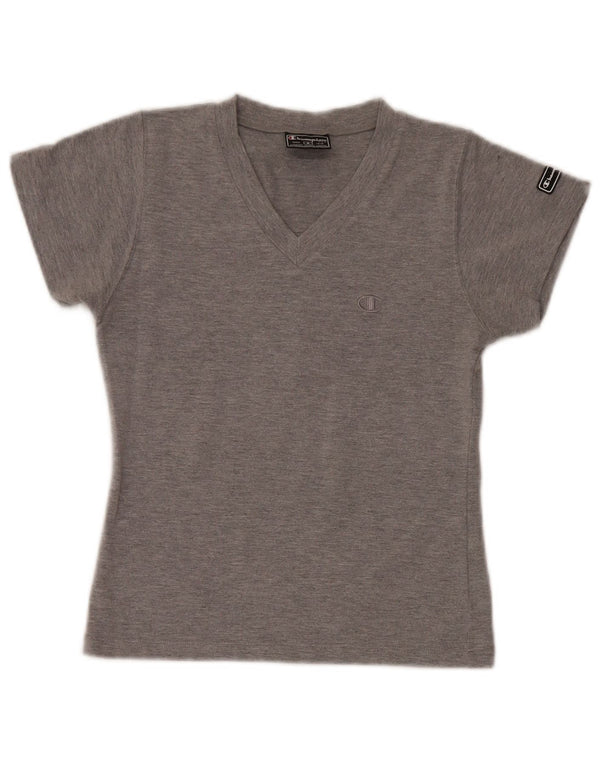 T-shirt da donna Champion Top UK 8 Small in cotone grigio