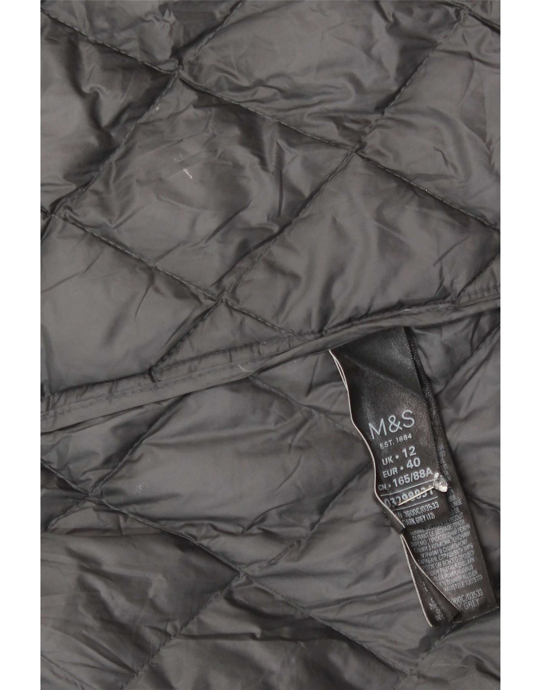 Soprabito trapuntato da donna Marks & Spencer UK 12 Poliammide grigio medio