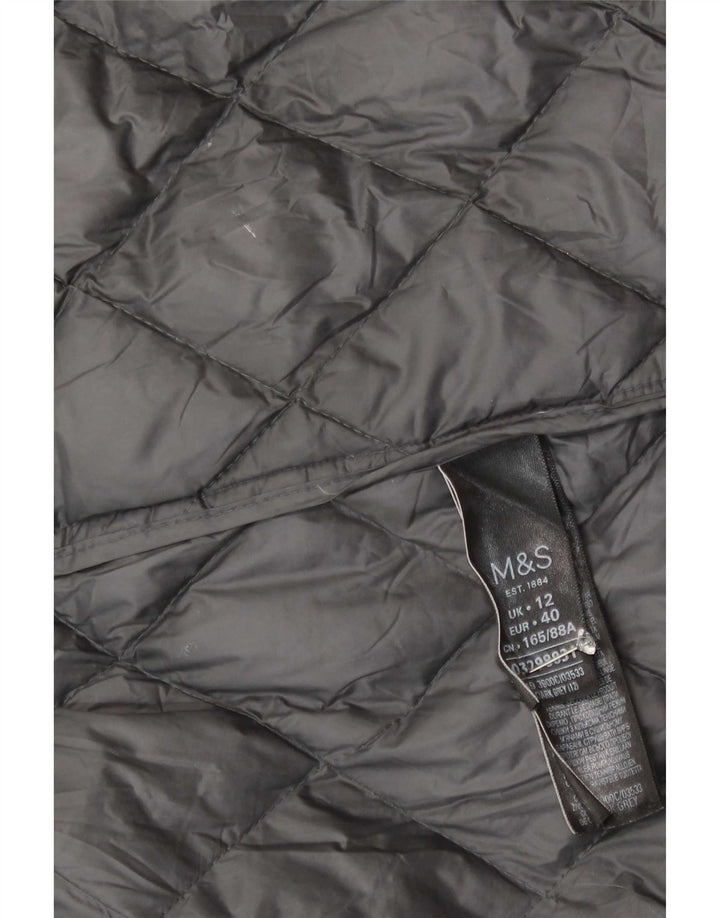 Soprabito trapuntato da donna Marks & Spencer UK 12 Poliammide grigio medio