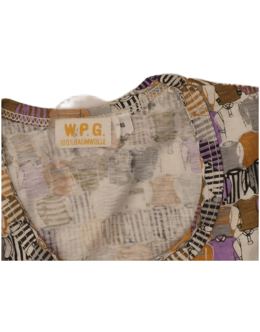 VINTAGE Womens Abstract Pattern Blouse Top IT 46 Large Multicoloured