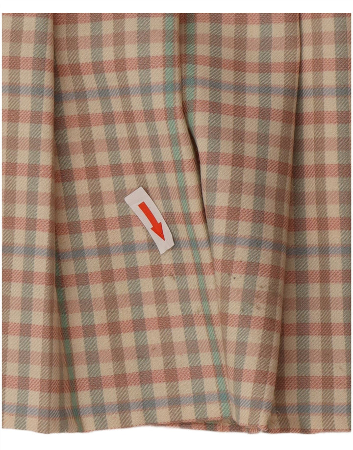 Minigonna vintage da donna IT 42 media W26 in lana a quadretti multicolore