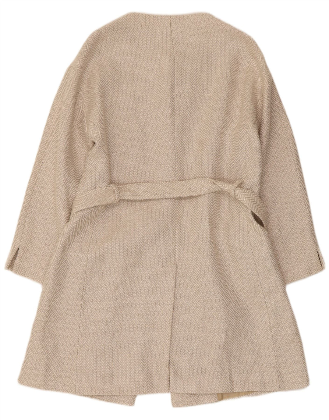 Cappotto da donna Elegance UK 12 Lino a spina di pesce beige medio