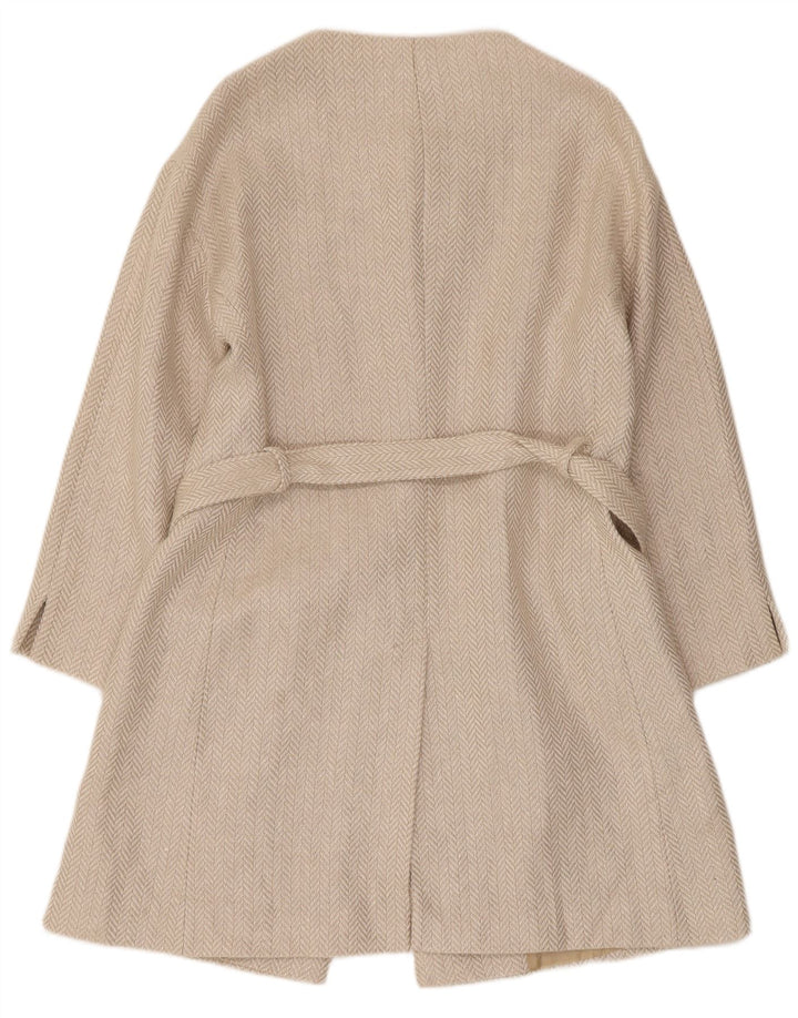 Cappotto da donna Elegance UK 12 Lino a spina di pesce beige medio