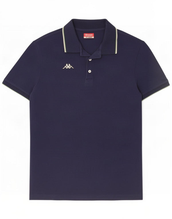 Polo Kappa da uomo XL in cotone blu navy