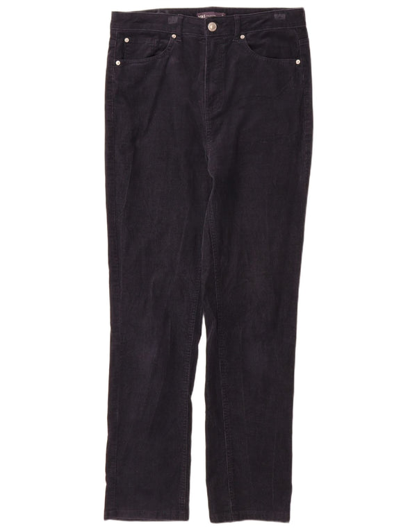 Pantaloni in velluto a coste da donna Marks & Spencer UK 12 Medium W30 L30 Blu Navy