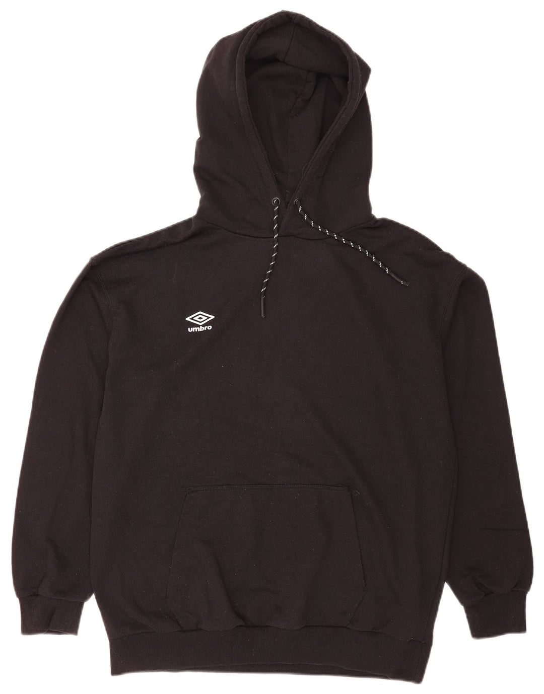 Felpa con cappuccio da uomo Umbro in cotone nero medio