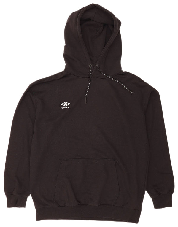 Felpa con cappuccio da uomo Umbro in cotone nero medio