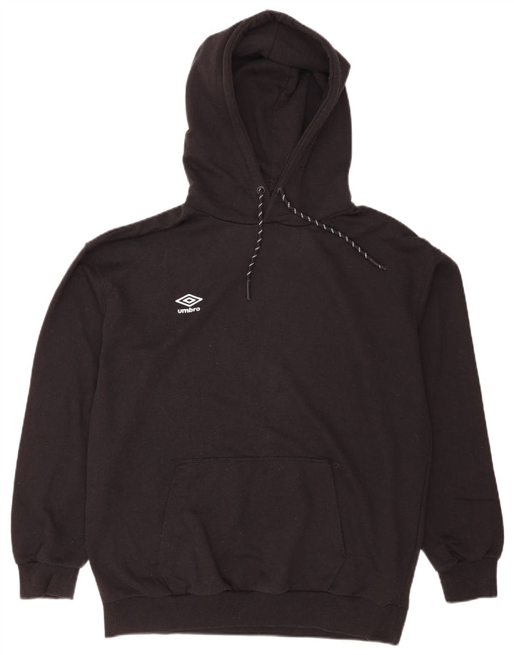 Felpa con cappuccio da uomo Umbro in cotone nero medio