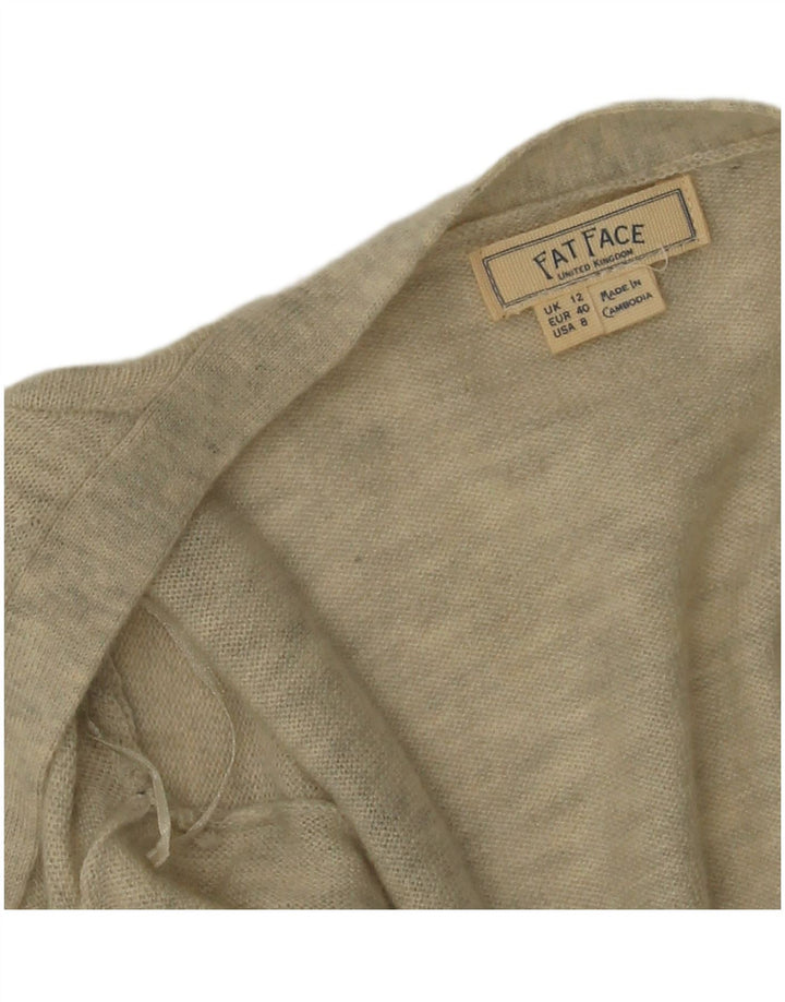 Maglione cardigan aperto lungo da donna Fat Face UK 12 Lana grigio medio