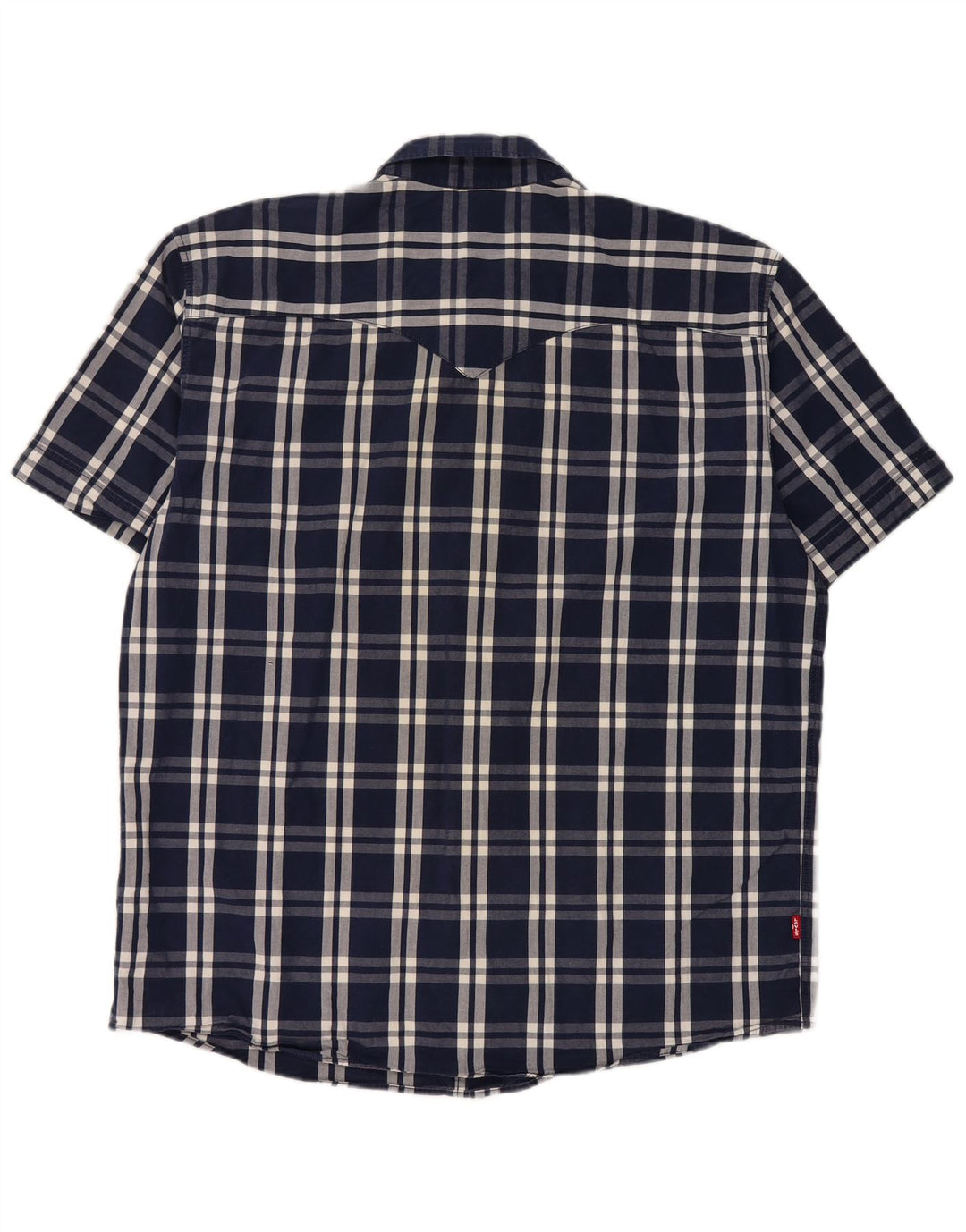 LEVI'S Camicia da uomo a maniche corte dal taglio classico XL in cotone a quadri blu navy