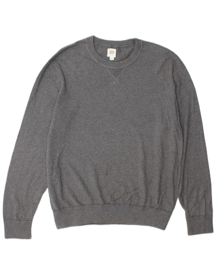 Maglione maglione girocollo da uomo Gap grande in cotone grigio