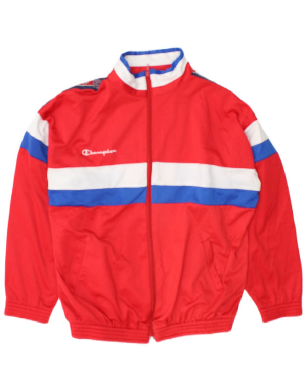 Giacca da tuta grafica Champion da ragazzo 13-14 anni XL Colorblock rosso