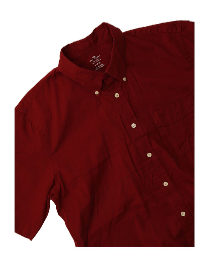 DOCKERS Mens Short Sleeve Shirt Large Red Cotton Vintage Dockers and Second-Hand Dockers from Messina Hembry 