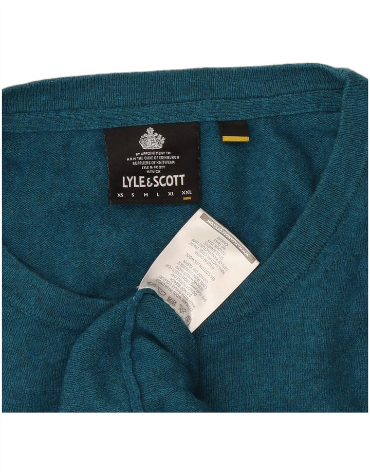 Maglione maglione girocollo da uomo Lyle & Scott 2XL cotone blu