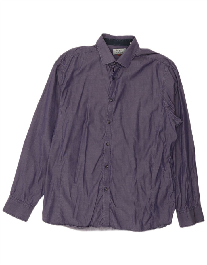 Camicia da uomo TED BAKER taglia 17 XL cotone viola