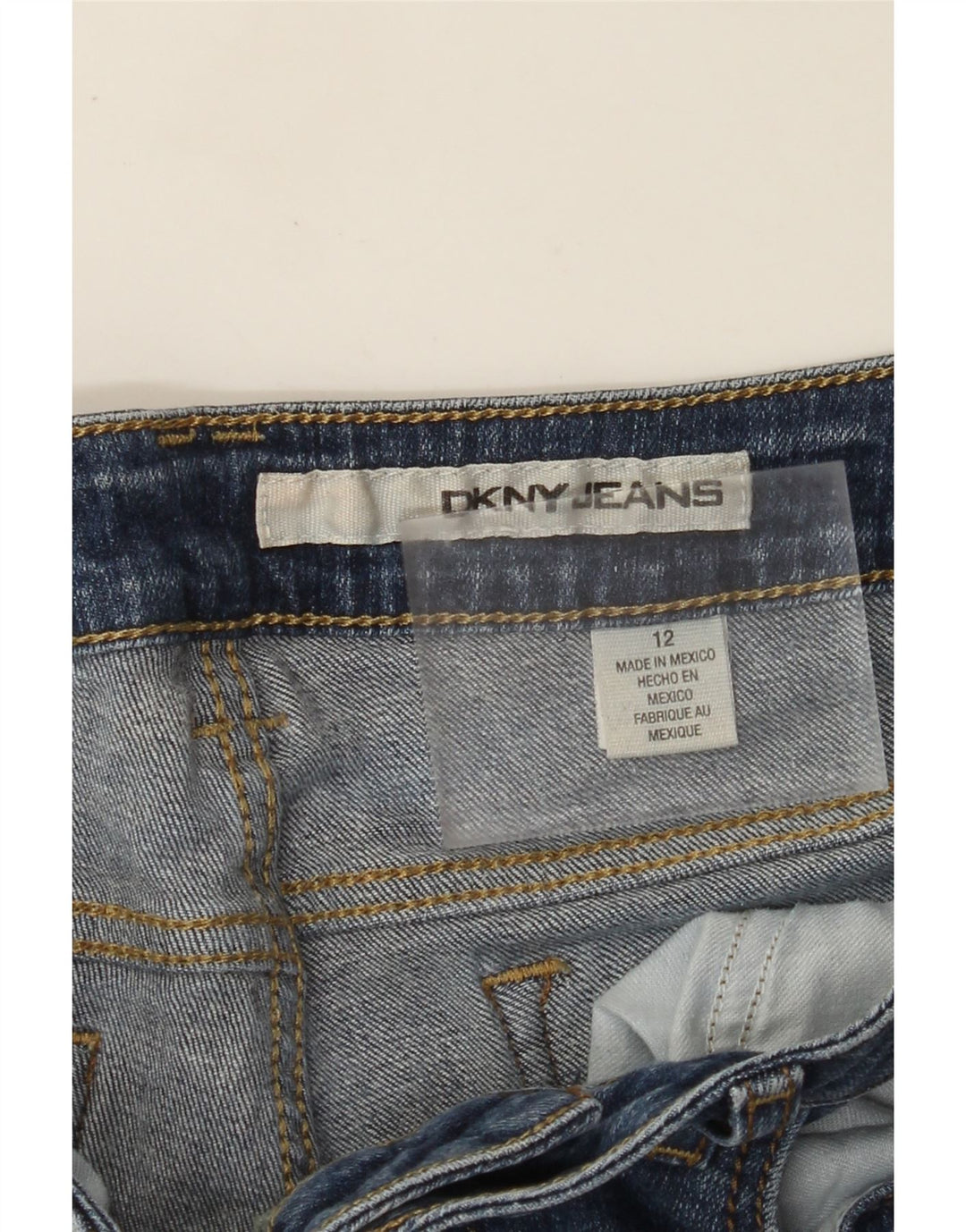 Pantaloncini di jeans da donna DKNY US 12 Large W32 cotone blu