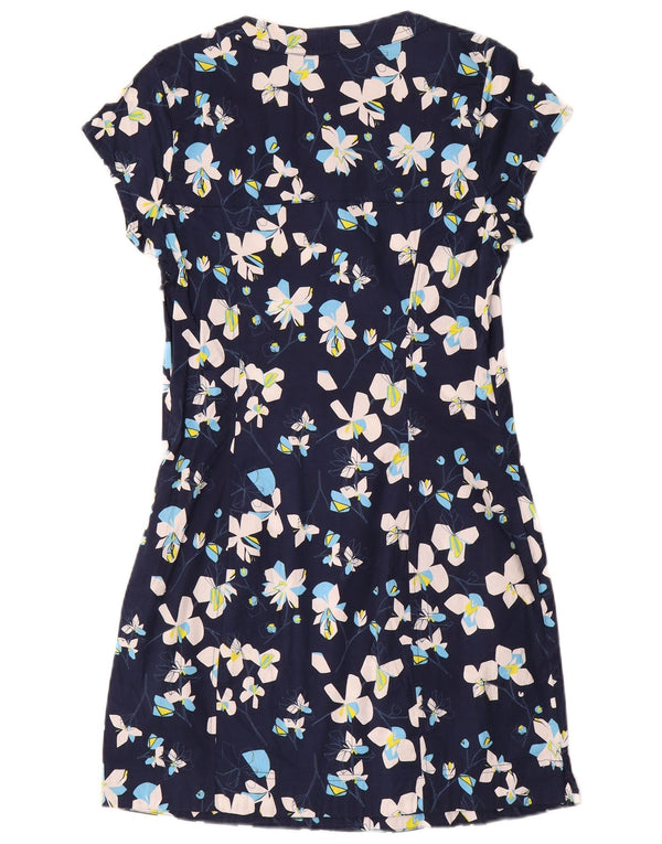 Abito tubino da donna Weird Fish UK 10 Piccolo cotone floreale blu navy