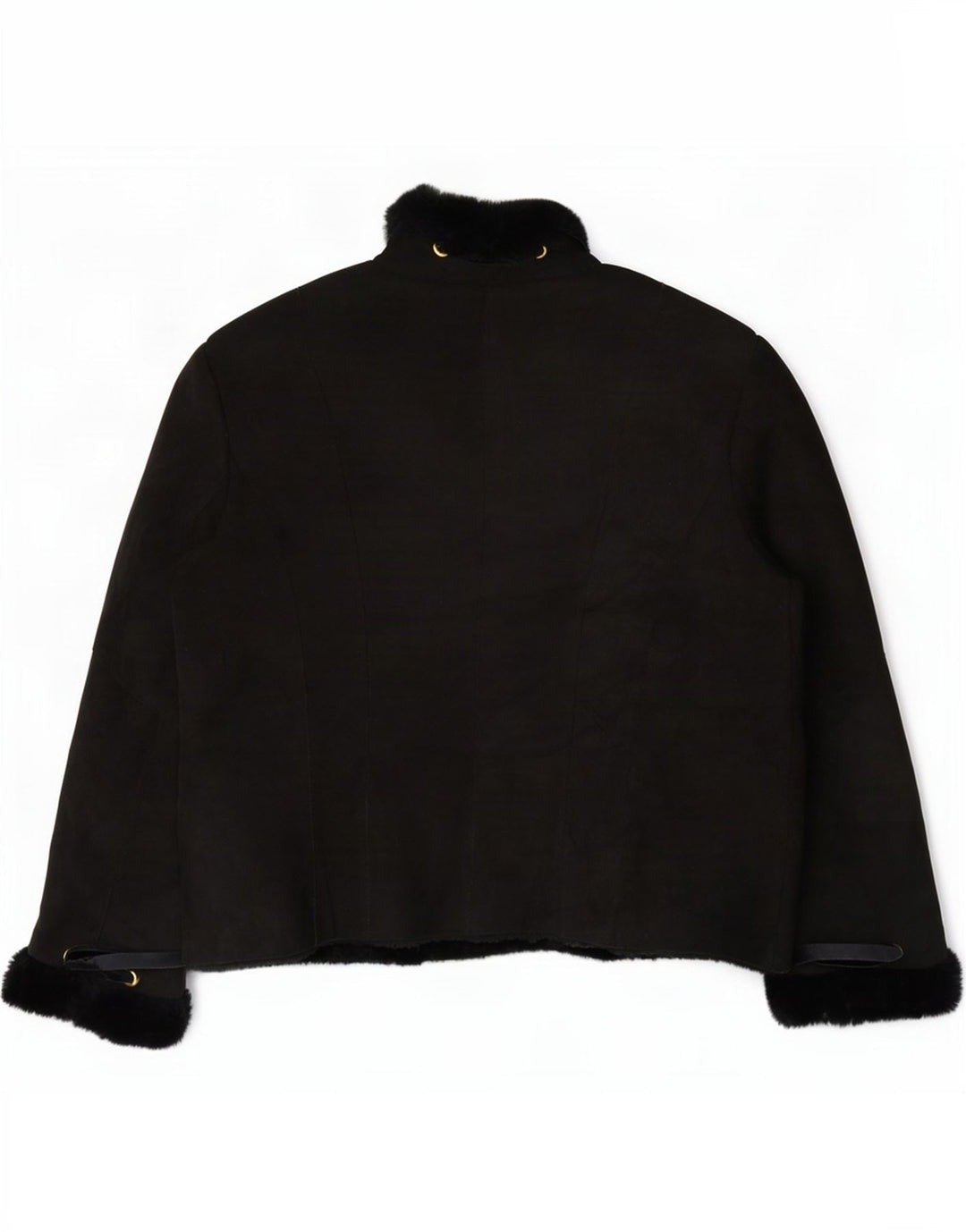Giacca in shearling vintage da donna IT 46 grande nera