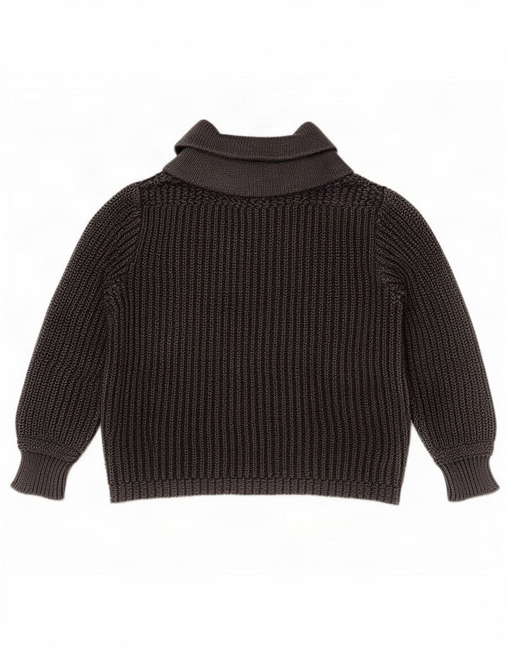 Maglione da uomo con collo a scialle Ralph Lauren in cotone grigio medio