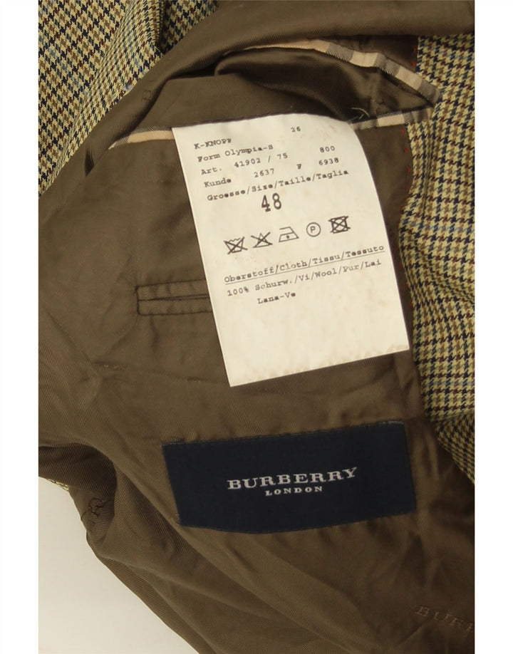 Giacca blazer da uomo Burberry EU 48 lana vergine pied de poule gialla media